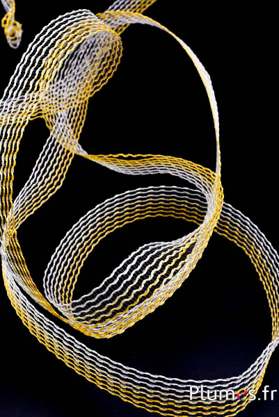 Band - Breite 25 mm - weiß-gelb-safran